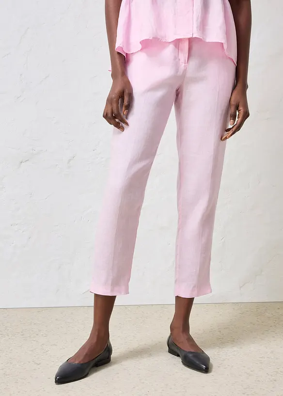 Pantalon 7/8, 100% lin, bonprix