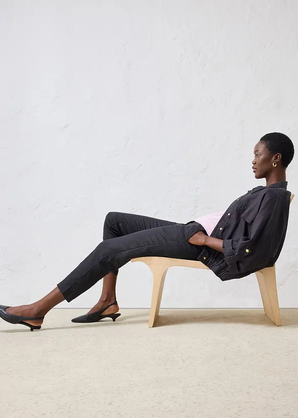 Pantalon 7/8, 100% lin, bonprix