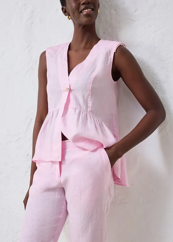 Pantalon 7/8, 100% lin, bonprix