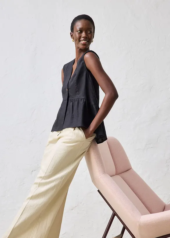 Gilet sans manches 100&nbsp;% lin, bonprix