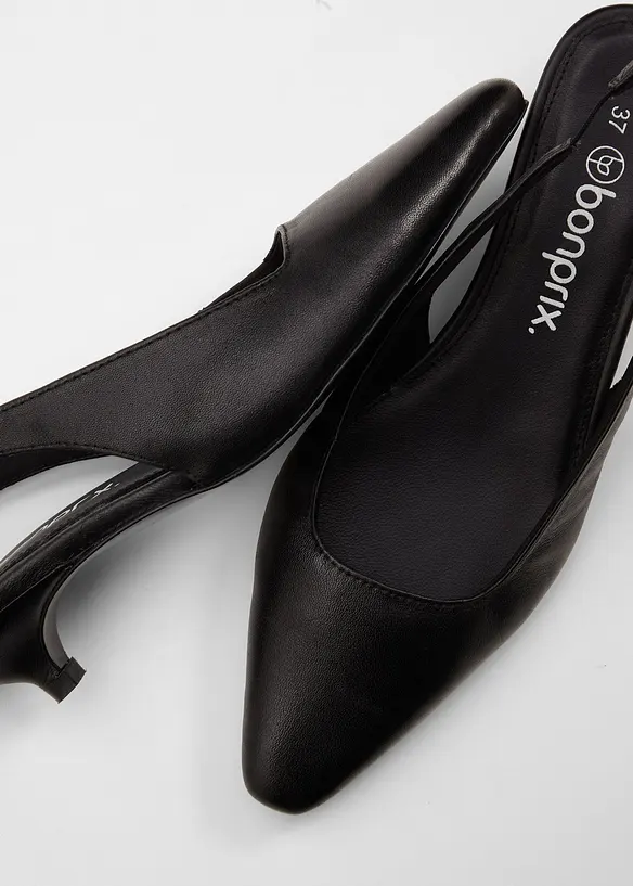 Escarpins slingback en cuir, bonprix