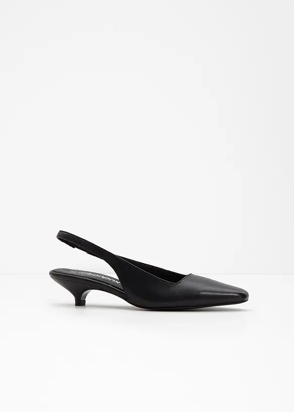 Escarpins slingback en cuir, bonprix