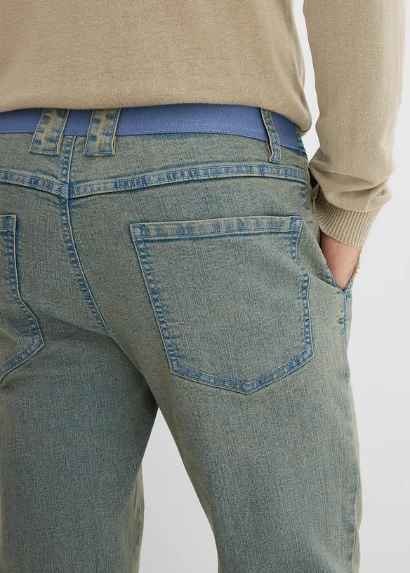 Jean loose, droit et l&eacute;ger &agrave; taille &eacute;lastiqu&eacute;e, bonprix