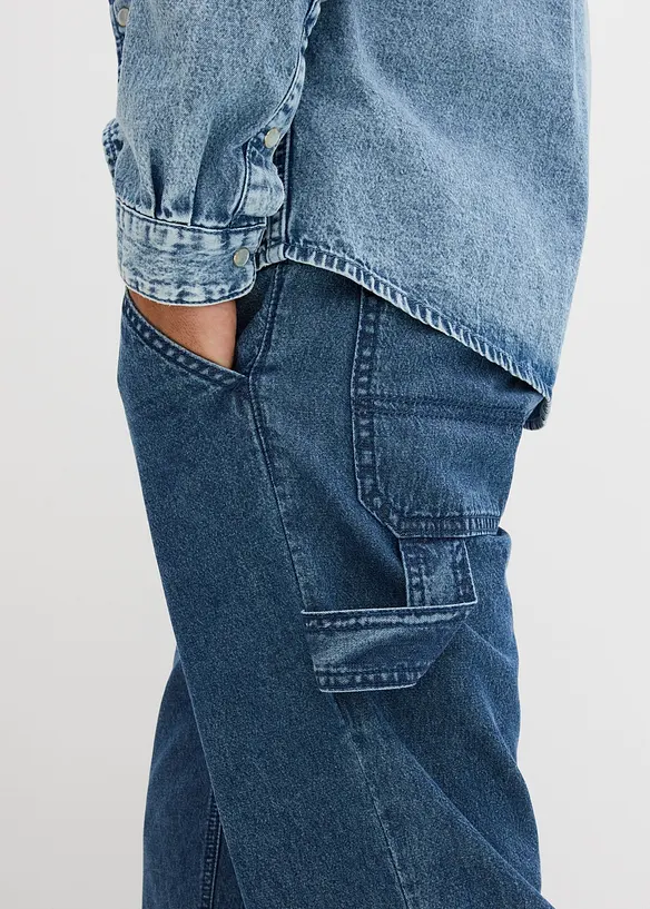 Jean carpenter l&eacute;ger, loose et droit &agrave; taille &eacute;lastiqu&eacute;e, bonprix