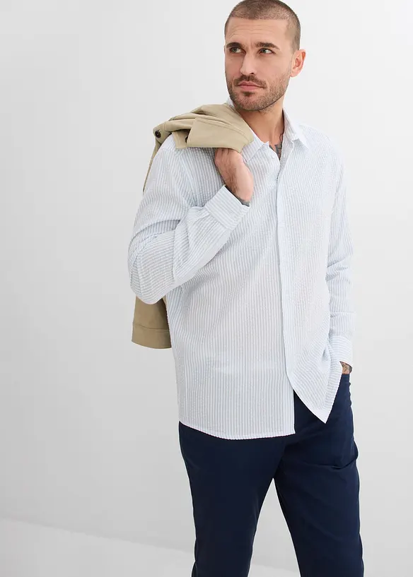 Chemise regular en coton seersucker, bonprix