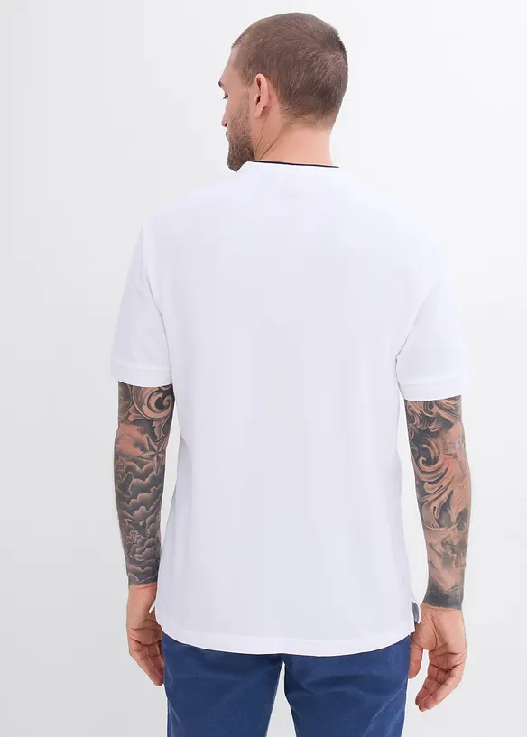 Polo en maille piqu&eacute;e 100% coton &agrave; col montant, bonprix