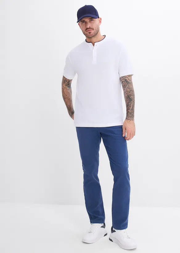 Polo en maille piqu&eacute;e 100% coton &agrave; col montant, bonprix