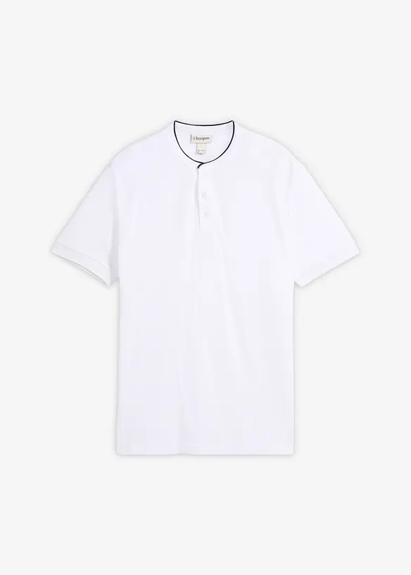 Polo en maille piqu&eacute;e 100% coton &agrave; col montant, bonprix