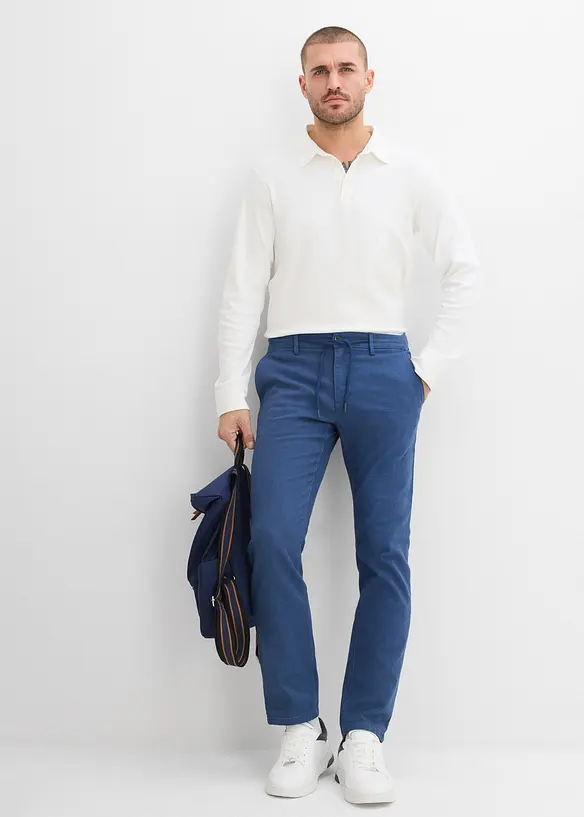 Pantalon chino regular &agrave; taille ajustable, droit, bonprix