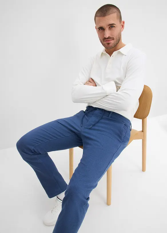 Pantalon chino regular &agrave; taille ajustable, droit, bonprix