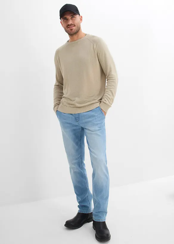 Pull l&eacute;ger en fine maille de lin m&eacute;lang&eacute;, bonprix