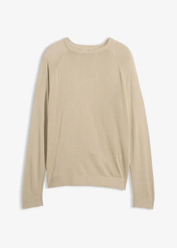 Pull l&eacute;ger en fine maille de lin m&eacute;lang&eacute;, bonprix