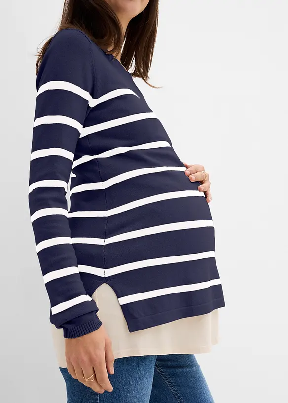 Pull de grossesse et d&rsquo;allaitement en maille l&eacute;g&egrave;re, bonprix