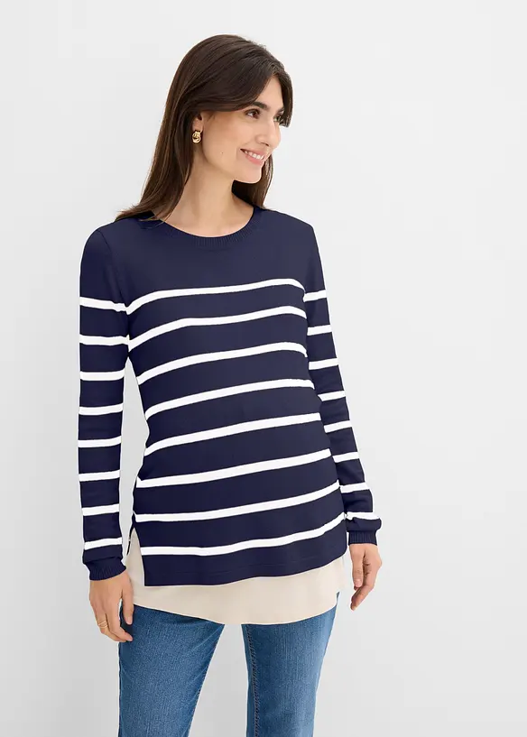 Pull de grossesse et d&rsquo;allaitement en maille l&eacute;g&egrave;re, bonprix