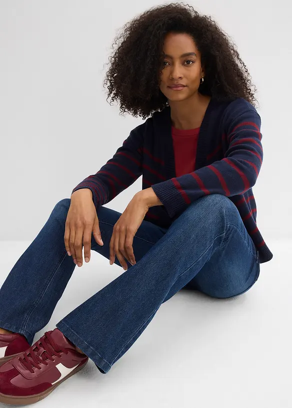 Jean flare taille mi-haute, extensible, bonprix