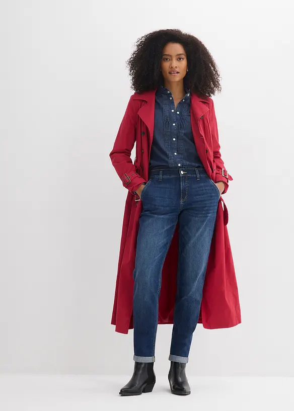 Jean boyfriend taille mi-haute et &eacute;lastiqu&eacute;e, bonprix