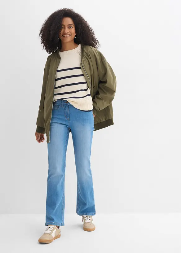 Jean bootcut taille mi-haute, extensible, bonprix