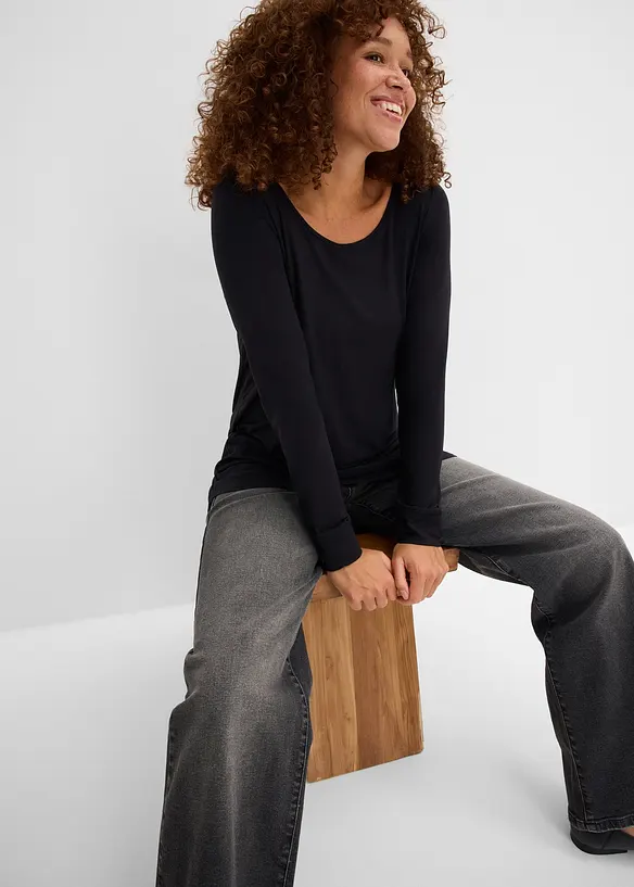 T-shirt viscose long, manches longues, bonprix