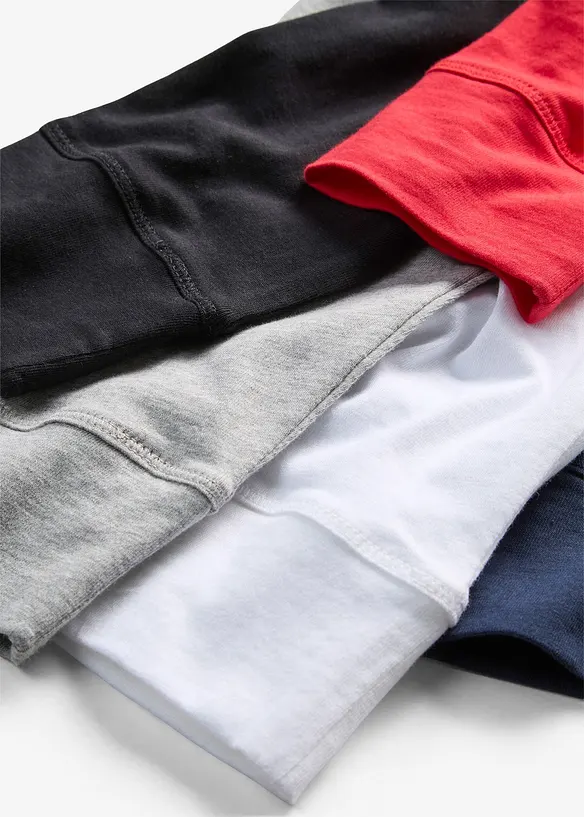 Lot de 5 T-shirts longs &agrave; col rond, manches longues, bonprix