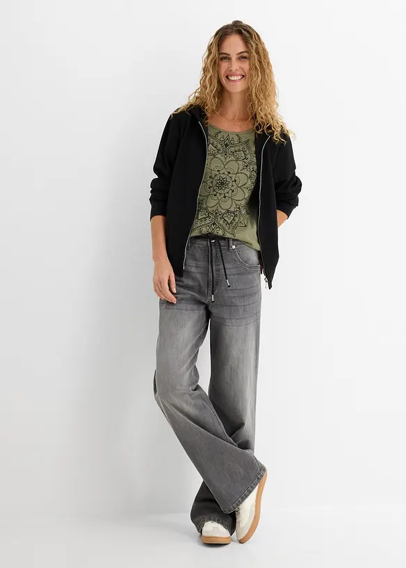 T-shirt fil flamm&eacute; manches courtes, bonprix