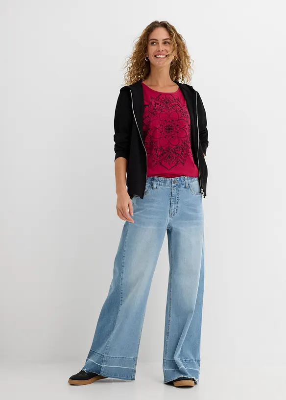 T-shirt fil flamm&eacute; manches courtes, bonprix