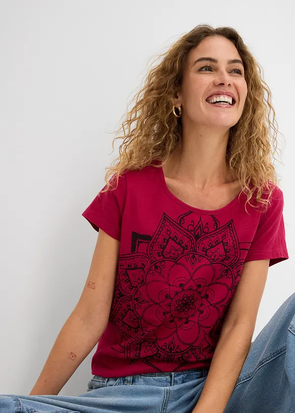 T-shirt fil flamm&eacute; manches courtes, bonprix