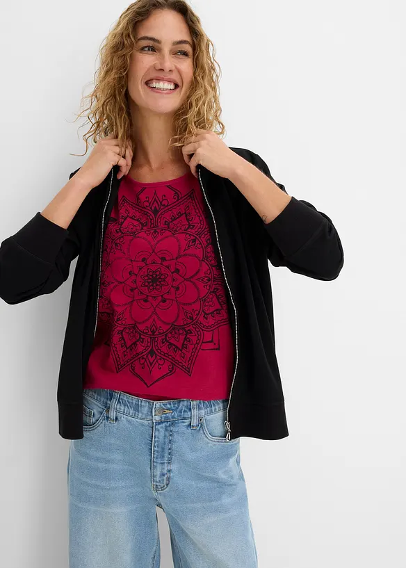 T-shirt fil flamm&eacute; manches courtes, bonprix