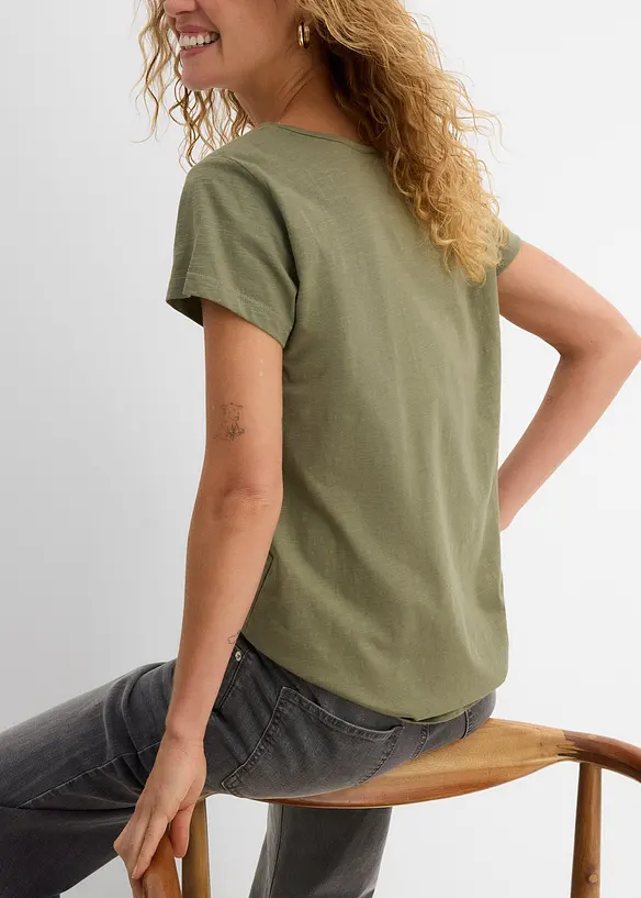 T-shirt fil flamm&eacute; manches courtes, bonprix