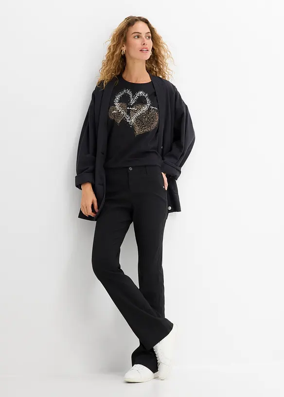 T-shirt coton &agrave; imprim&eacute; c&oelig;ur, bonprix