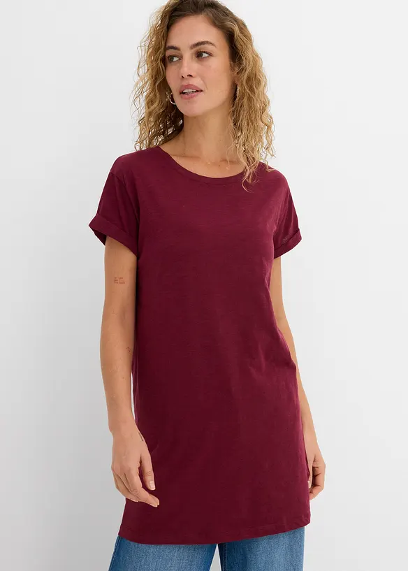 T-shirt long et boxy &agrave; manches courtes, bonprix