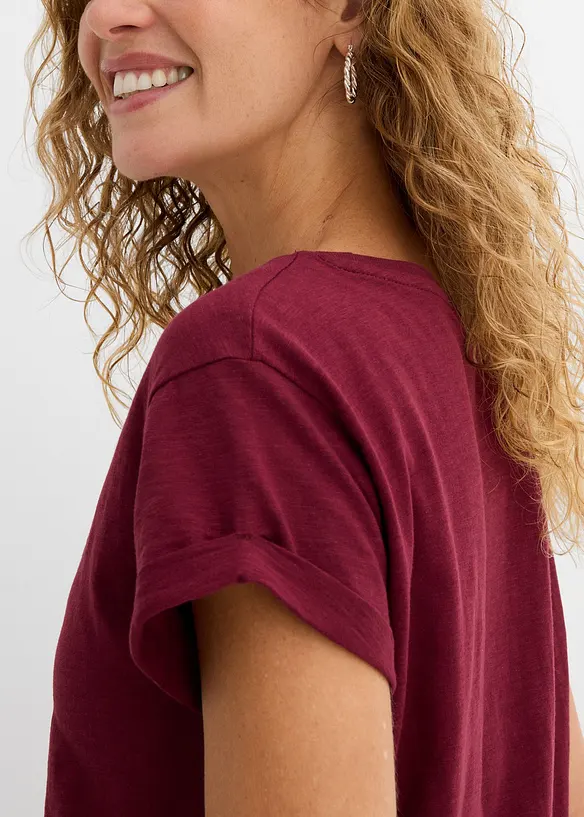 T-shirt long et boxy &agrave; manches courtes, bonprix