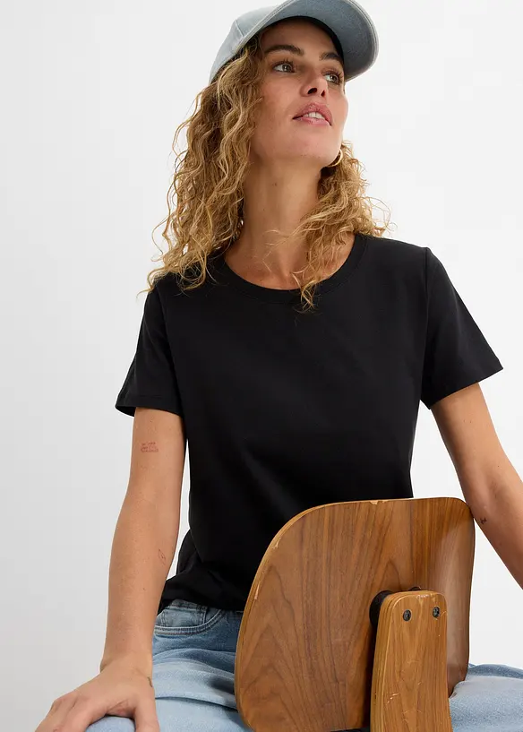 Lot de 2 T-shirts 100% coton, bonprix