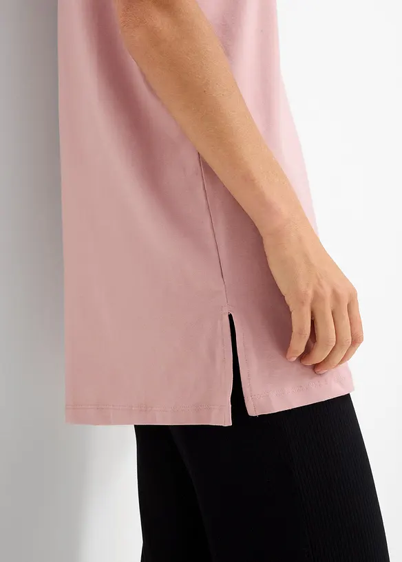 Lot de 2 T-shirts longs col V, bonprix