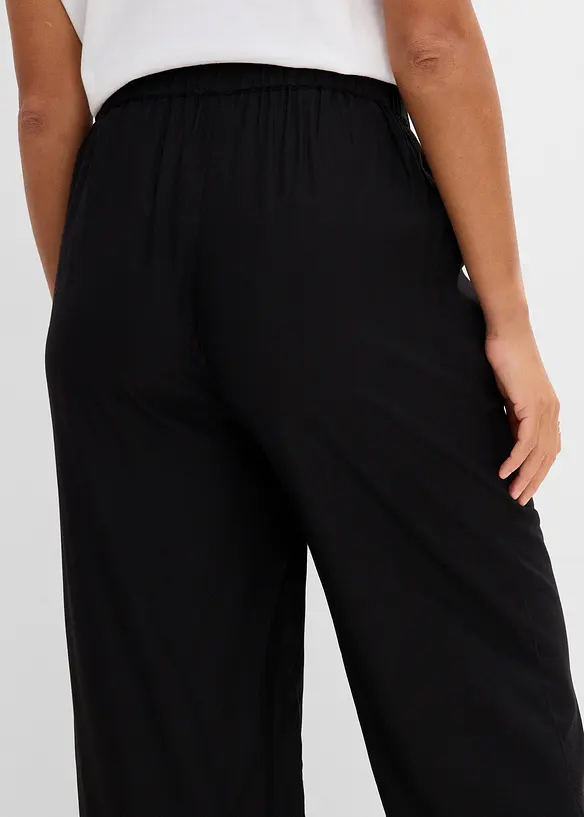 Pantalon en viscose avec taille &eacute;lastiqu&eacute;e, bonprix