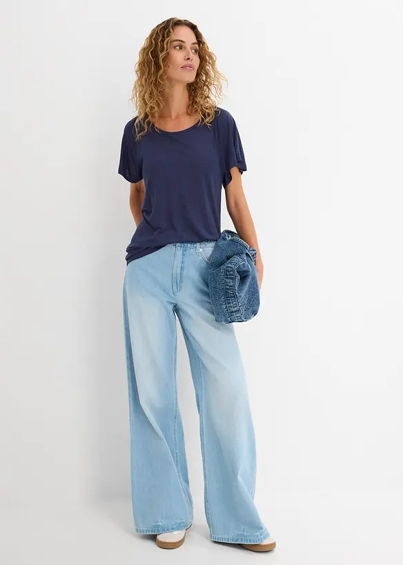 T-shirt fil flamm&eacute; &agrave; manches papillon, bonprix