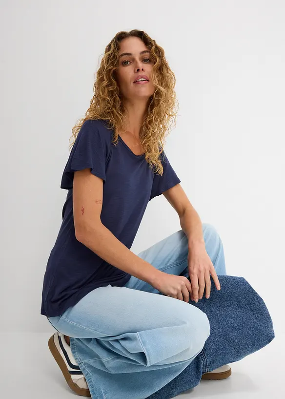 T-shirt fil flamm&eacute; &agrave; manches papillon, bonprix