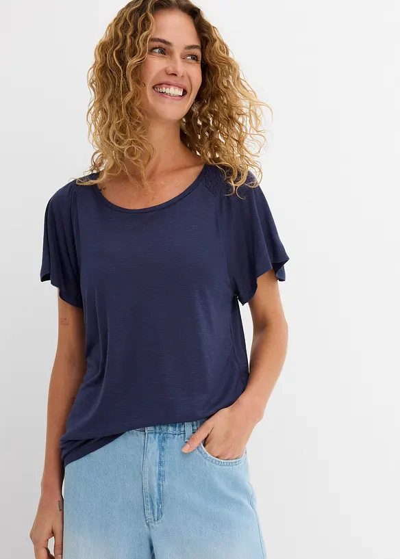 T-shirt fil flamm&eacute; &agrave; manches papillon, bonprix