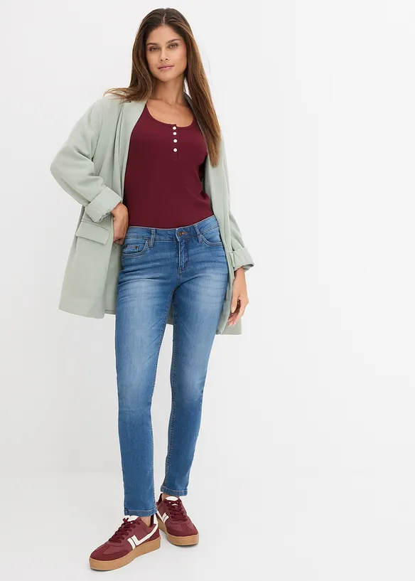 Jean skinny taille mi-haute, extensible, bonprix