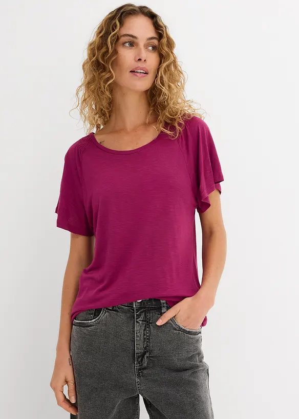 T-shirt fil flamm&eacute; &agrave; manches papillon, bonprix