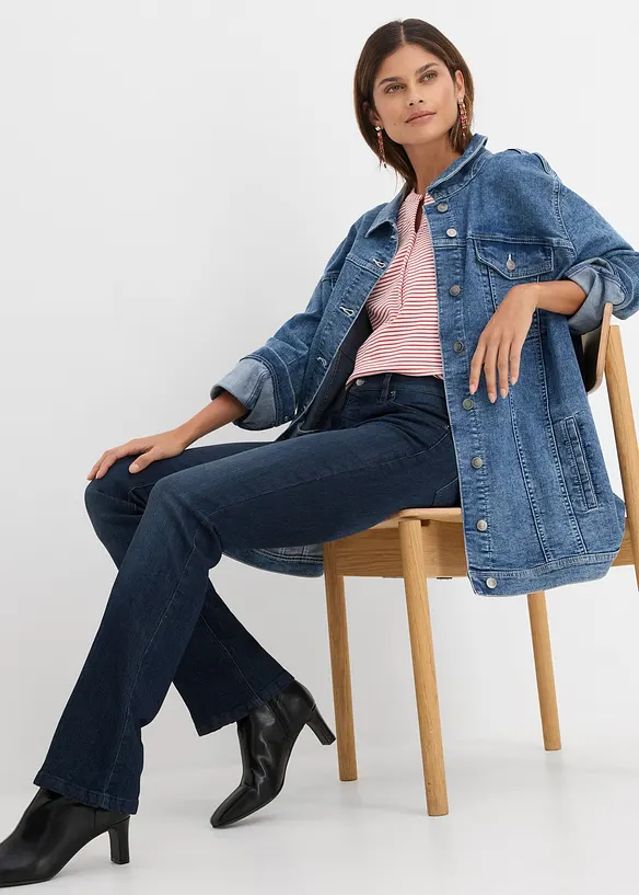 Jean bootcut taille mi-haute, extensible, bonprix