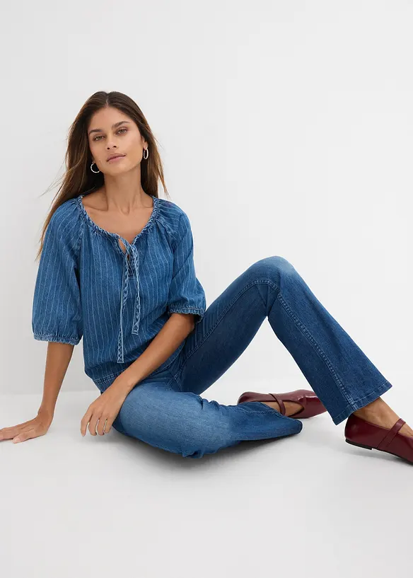 Jean bootcut taille mi-haute, extensible, bonprix