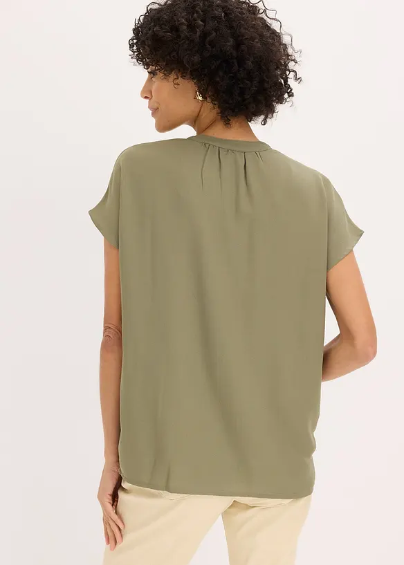 Chemisier manches courtes &agrave; boutonnage invisible, bonprix