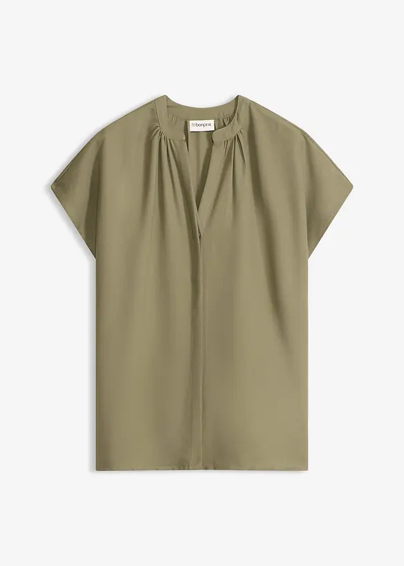 Chemisier manches courtes &agrave; boutonnage invisible, bonprix