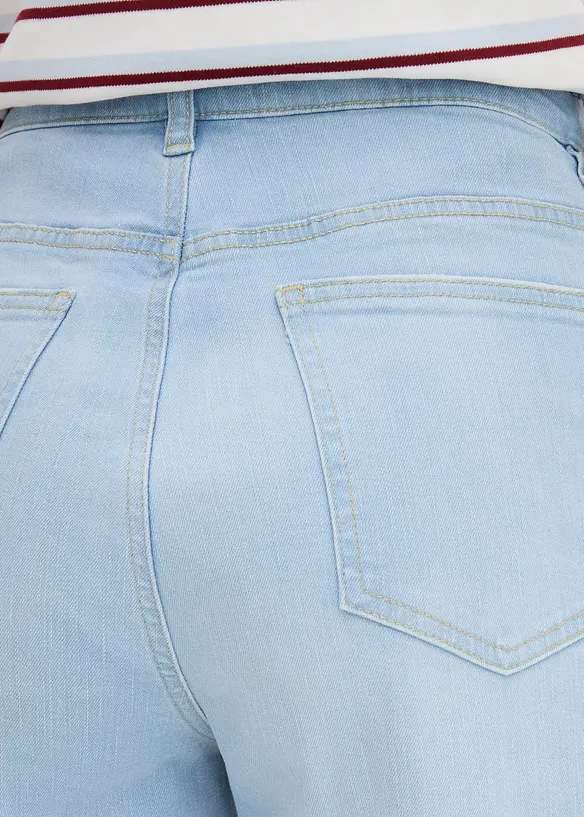 Jean barrel taille haute en coton, bonprix