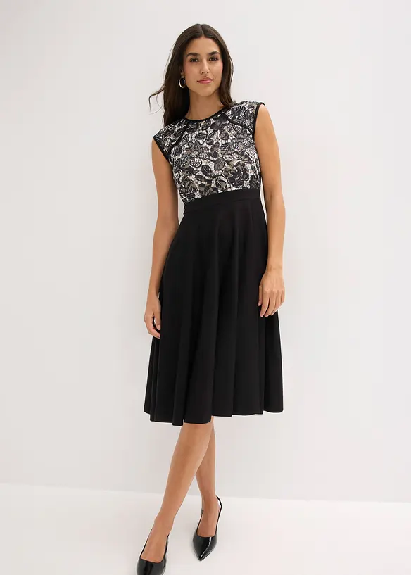 Robe midi avec dentelle, bonprix