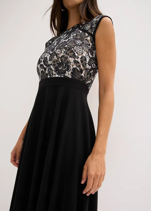 Robe midi avec dentelle, bonprix