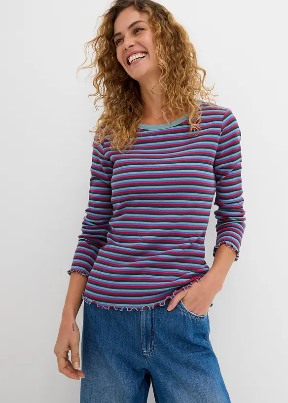 T-shirt ray&eacute; en coton c&ocirc;tel&eacute;, bonprix