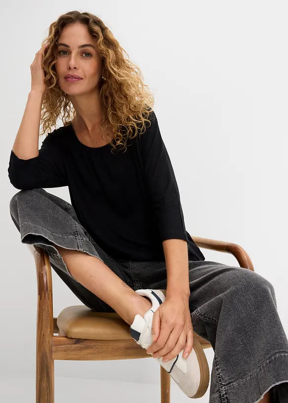 T-shirt oversize en viscose m&eacute;lang&eacute;e, bonprix