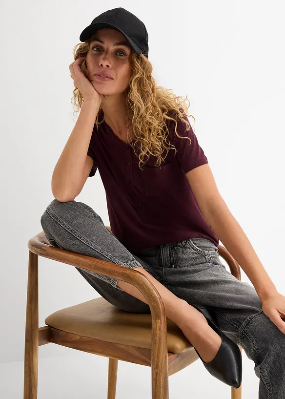 T-shirt en coton et viscose, bonprix