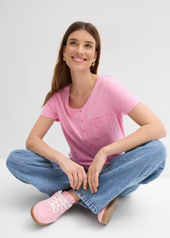 T-shirt en coton et viscose, bonprix